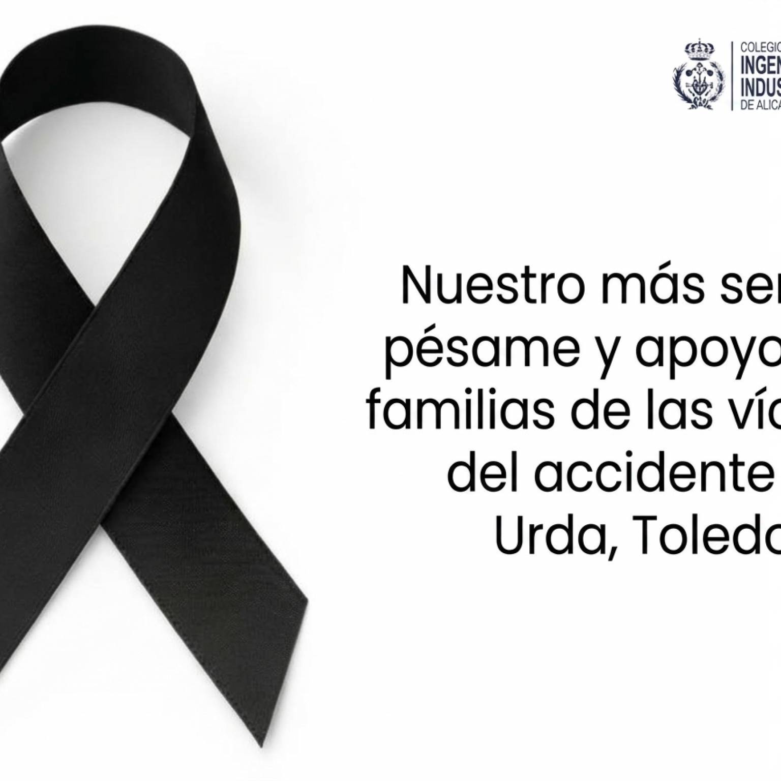 El Colegio de Ingenieros Técnicos Industriales de Alicante (COGITI Alicante) expresa su más profundo pesar por el trágico accidente ferroviario ocurrido en Urda.